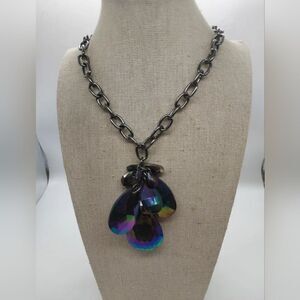 Vintage Mermaid Bead Pendant Necklace 32" Long